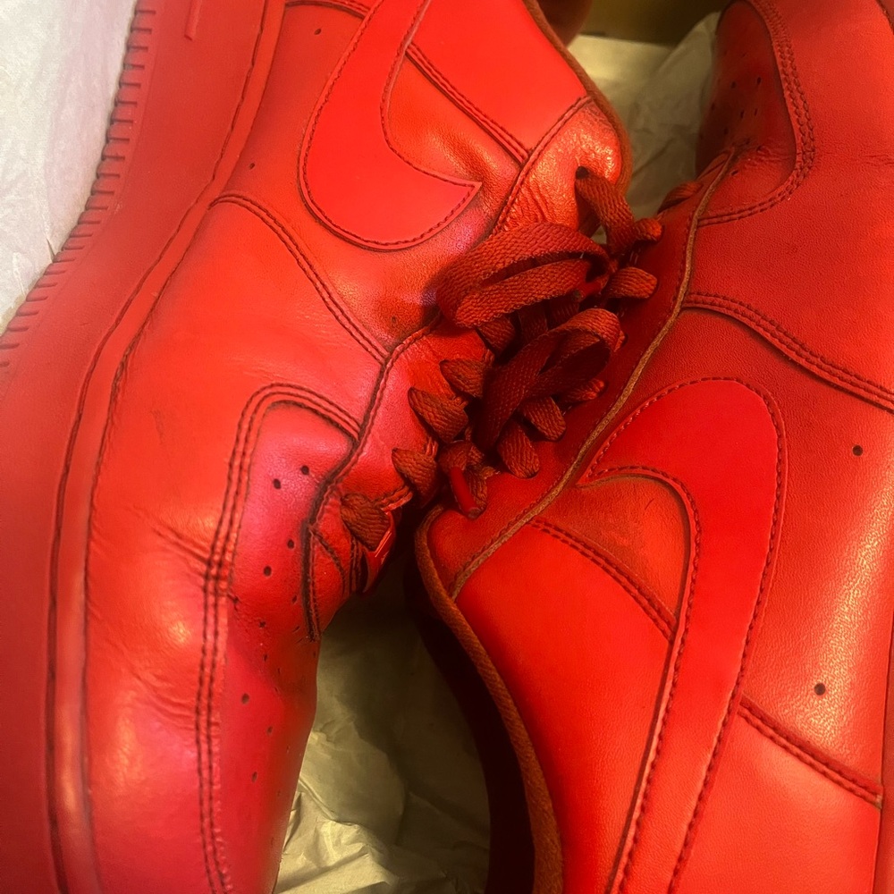 Nike Men's Red Air Force Ones Low 07'- US Size 13 - 8.5/10 Condition